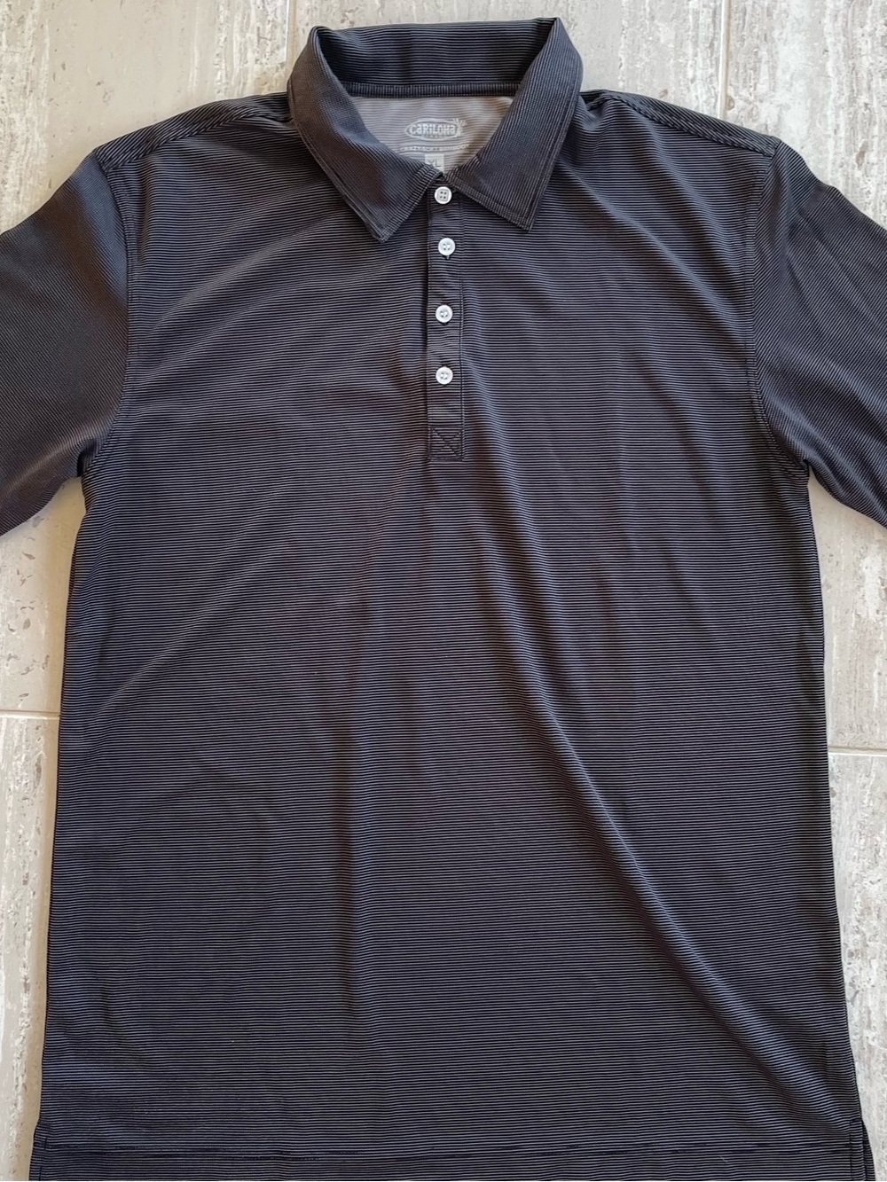 Cariloha Bamboo Polo Mens XL Black Striped Short Sleeve Golf Shirt